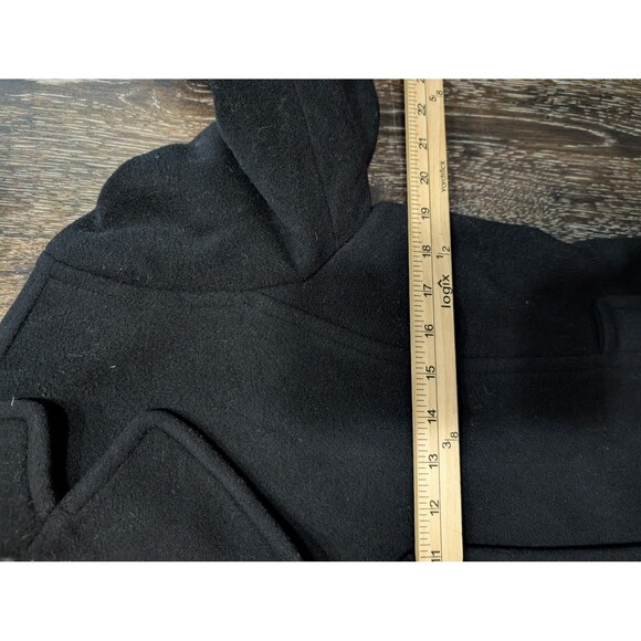 L.L.Bean Coat Womens 6 Black Lambswool Insulated Car Coat Button Front Lined - Picture 5 of 6